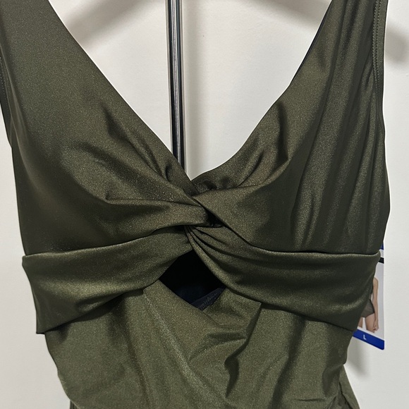 DKNY Olive Twist-Front Swimsuit - Picture 8 of 8